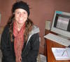 Emily Gowen in barn office