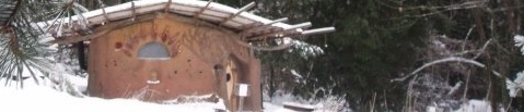 Snowy sauna - banner background