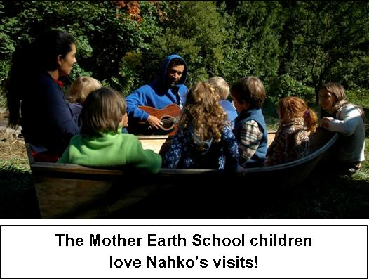 nahko singing with mother earth school children