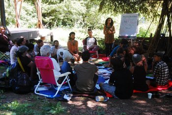 Workshop near stage | Tryon Life Community Farm